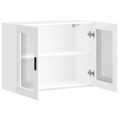 vidaXL Kitchen Wall Cabinet with Glass Door Porto White