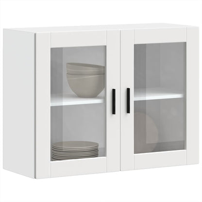 vidaXL Kitchen Wall Cabinet with Glass Door Porto White