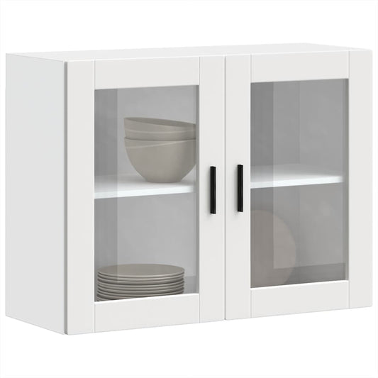 vidaXL Kitchen Wall Cabinet with Glass Door "Porto" White