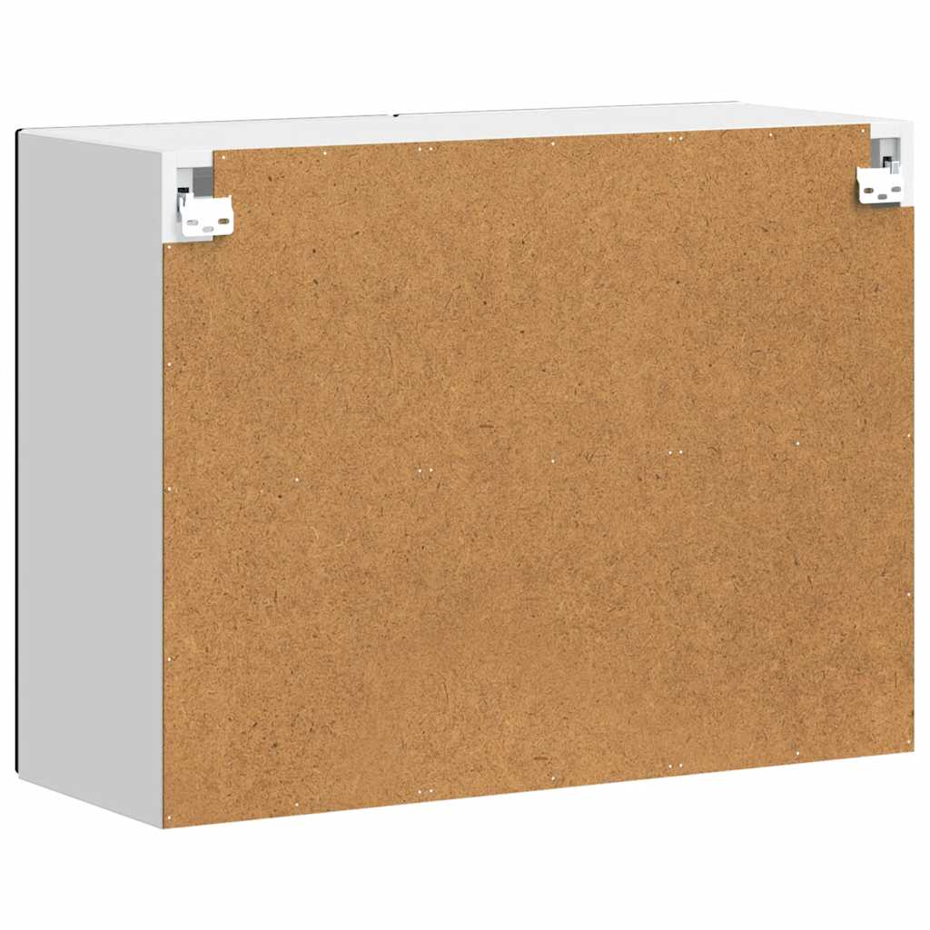 vidaXL Kitchen Wall Cabinet with Glass Door Porto Black