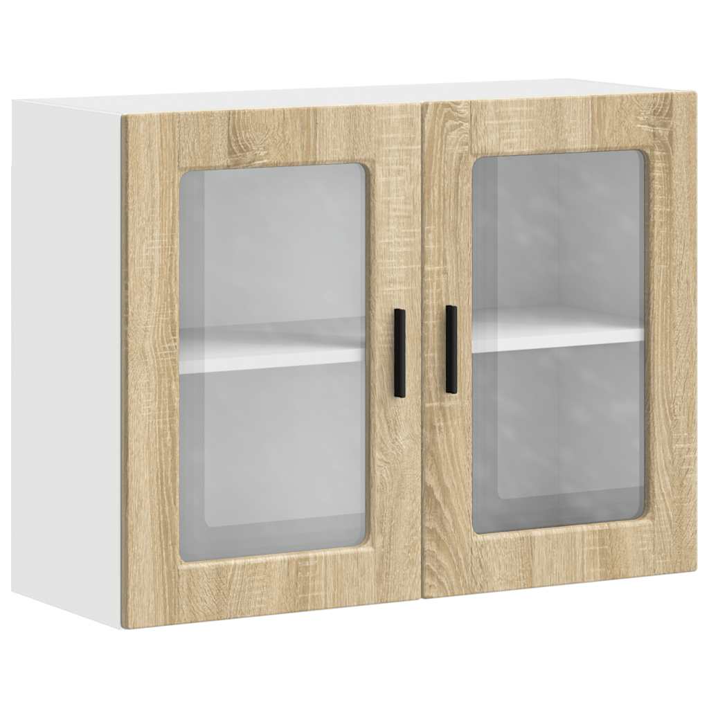 vidaXL Kitchen Wall Cabinet with Glass Door Porto Sonoma Oak