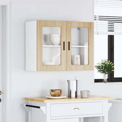 vidaXL Kitchen Wall Cabinet with Glass Door "Porto" Sonoma Oak