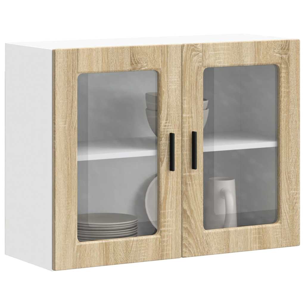 vidaXL Kitchen Wall Cabinet with Glass Door "Porto" Sonoma Oak