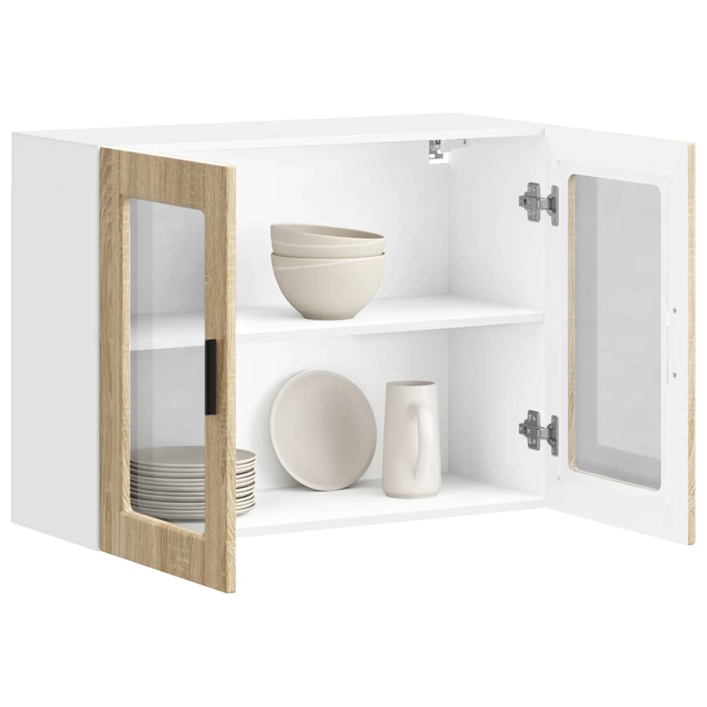 vidaXL Kitchen Wall Cabinet with Glass Door Porto Sonoma Oak