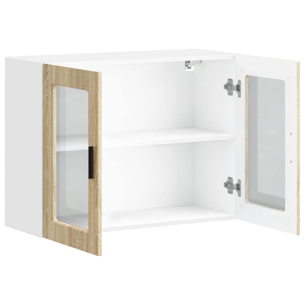 vidaXL Kitchen Wall Cabinet with Glass Door Porto Sonoma Oak