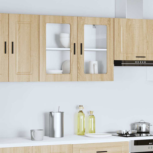 vidaXL Kitchen Wall Cabinet with Glass Door "Porto" Sonoma Oak