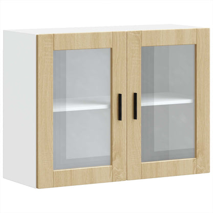 vidaXL Kitchen Wall Cabinet with Glass Door "Porto" Sonoma Oak