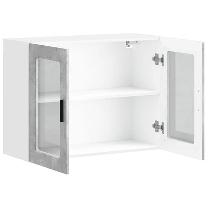 vidaXL Kitchen Wall Cabinet with Glass Door Porto Concrete Grey