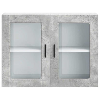 vidaXL Kitchen Wall Cabinet with Glass Door Porto Concrete Grey
