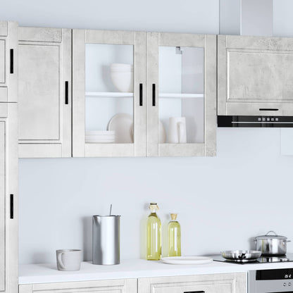 vidaXL Kitchen Wall Cabinet with Glass Door "Porto" Concrete Grey