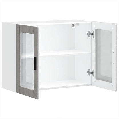 vidaXL Kitchen Wall Cabinet with Glass Door Porto Grey Sonoma