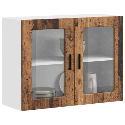 vidaXL Kitchen Wall Cabinet with Glass Door Porto Old Wood