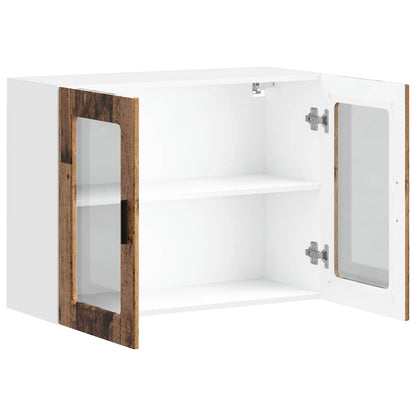 vidaXL Kitchen Wall Cabinet with Glass Door Porto Old Wood