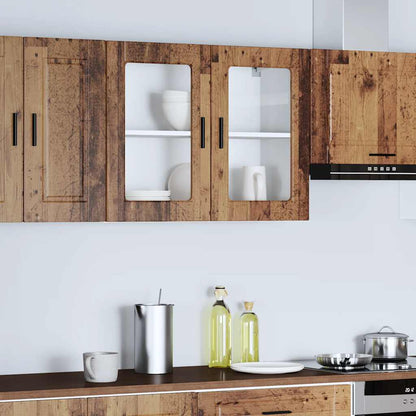 vidaXL Kitchen Wall Cabinet with Glass Door Porto Old Wood