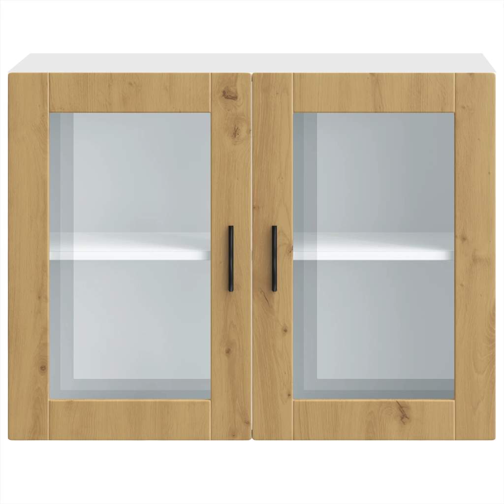 vidaXL Kitchen Wall Cabinet with Glass Door Porto Artisan Oak