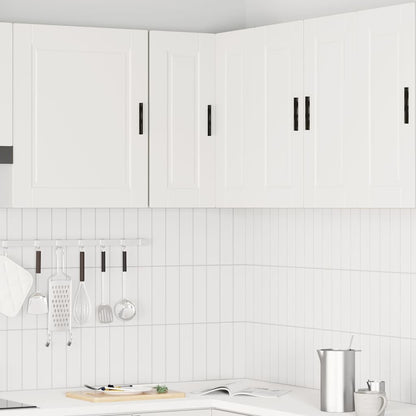 vidaXL Kitchen Wall Corner Cabinet "Porto" White Engineered Wood
