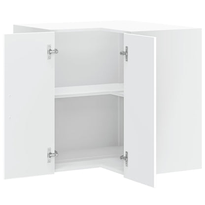 vidaXL Kitchen Wall Corner Cabinet "Porto" White Engineered Wood