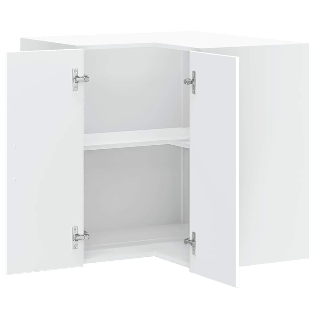 vidaXL Kitchen Wall Corner Cabinet "Porto" White Engineered Wood
