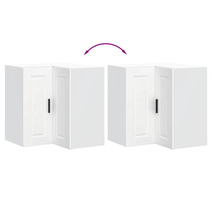 vidaXL Kitchen Wall Corner Cabinet "Porto" White Engineered Wood