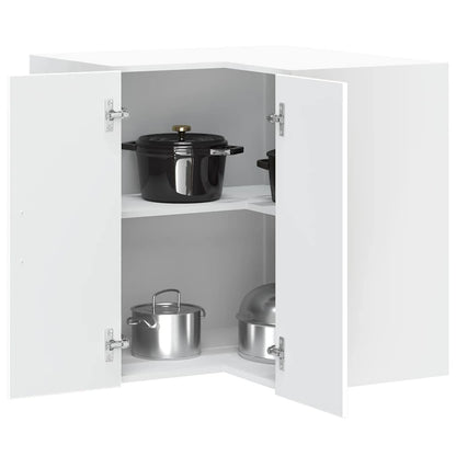 vidaXL Kitchen Wall Corner Cabinet "Porto" White Engineered Wood