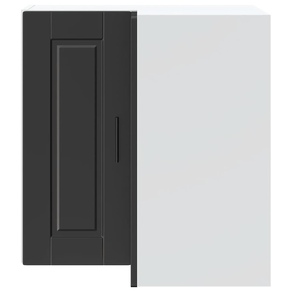vidaXL Kitchen Wall Corner Cabinet "Porto" Black Engineered Wood