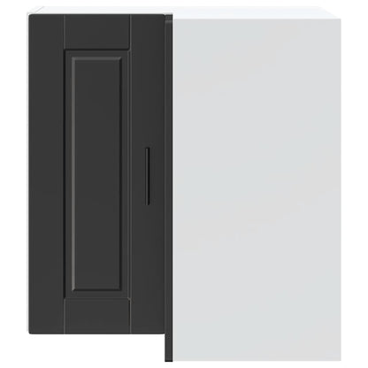 vidaXL Kitchen Wall Corner Cabinet "Porto" Black Engineered Wood