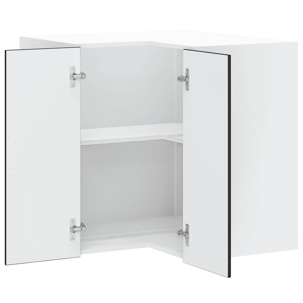 vidaXL Kitchen Wall Corner Cabinet "Porto" Black Engineered Wood