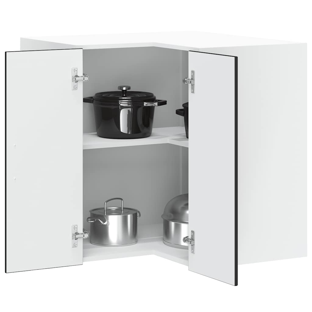 vidaXL Kitchen Wall Corner Cabinet "Porto" Black Engineered Wood