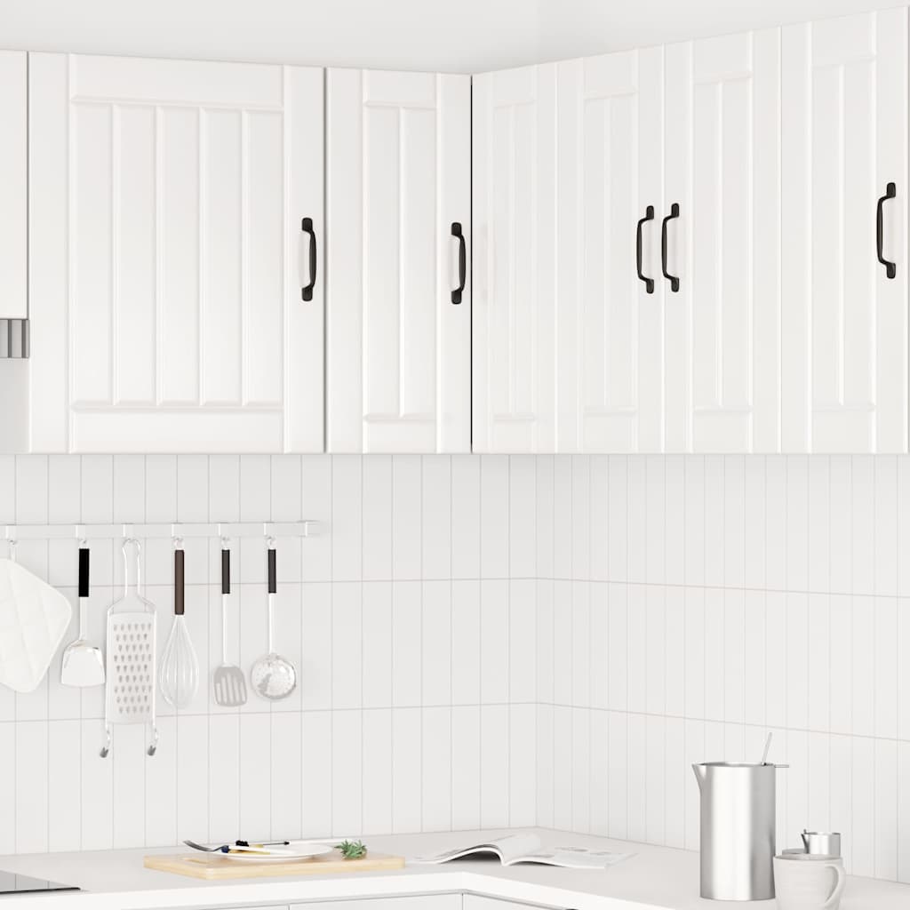 vidaXL Kitchen Wall Corner Cabinet "Porto" High Gloss White Engineered Wood