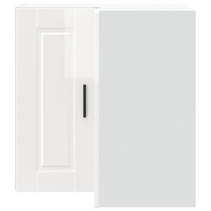 vidaXL Kitchen Wall Corner Cabinet Porto High Gloss White Engineered Wood