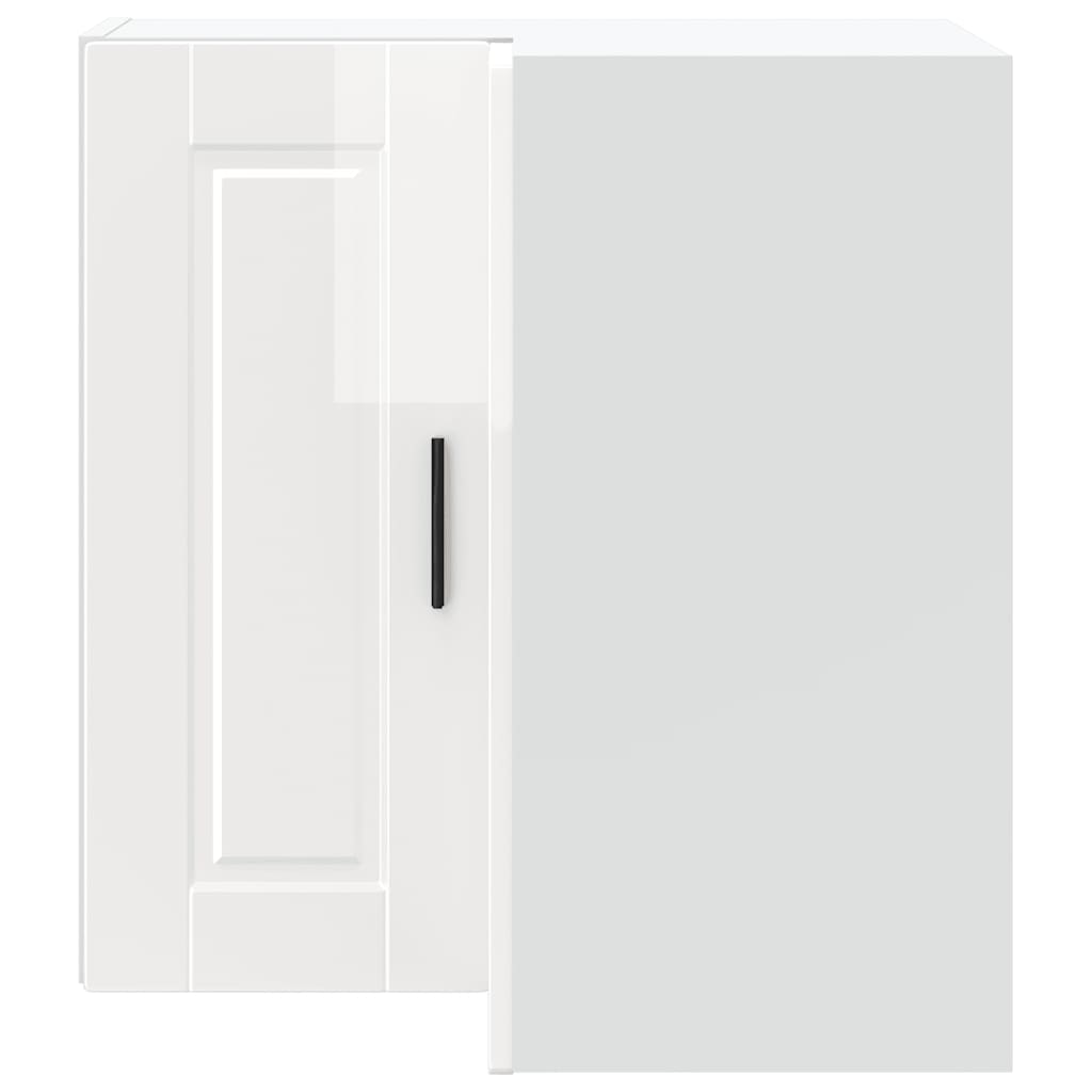 vidaXL Kitchen Wall Corner Cabinet "Porto" High Gloss White Engineered Wood