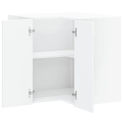 vidaXL Kitchen Wall Corner Cabinet "Porto" High Gloss White Engineered Wood