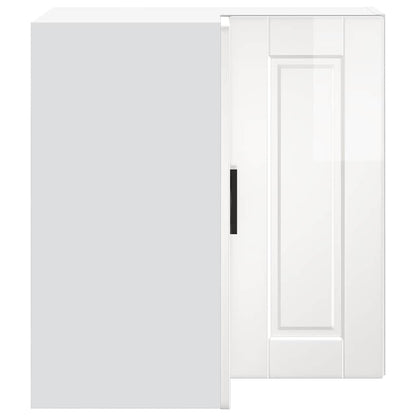 vidaXL Kitchen Wall Corner Cabinet Porto High Gloss White Engineered Wood