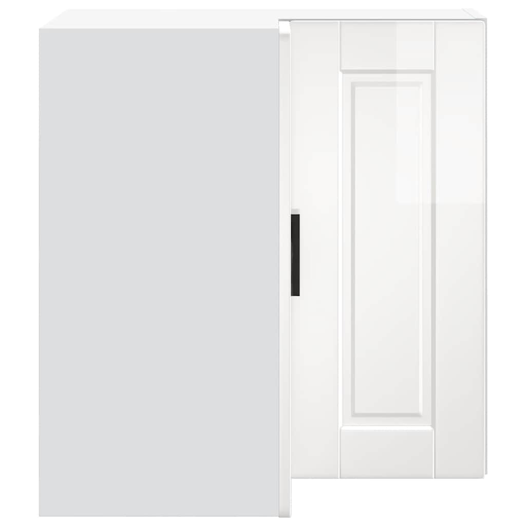 vidaXL Kitchen Wall Corner Cabinet "Porto" High Gloss White Engineered Wood
