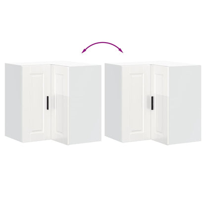 vidaXL Kitchen Wall Corner Cabinet "Porto" High Gloss White Engineered Wood