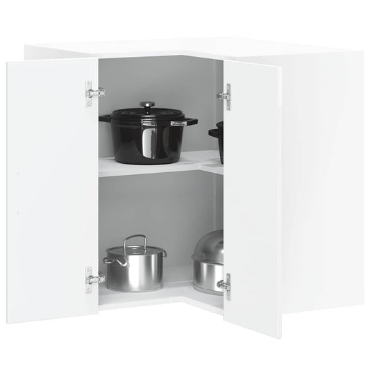 vidaXL Kitchen Wall Corner Cabinet "Porto" High Gloss White