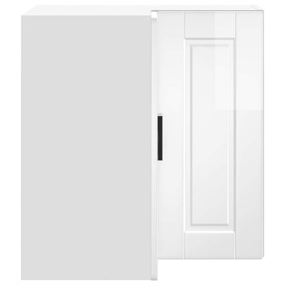 vidaXL Kitchen Wall Corner Cabinet "Porto" High Gloss White