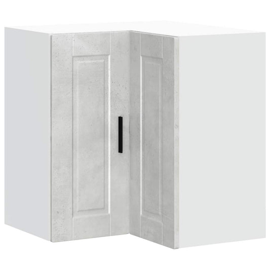 vidaXL Kitchen Wall Corner Cabinet "Porto" Concrete Grey Engineered Wood