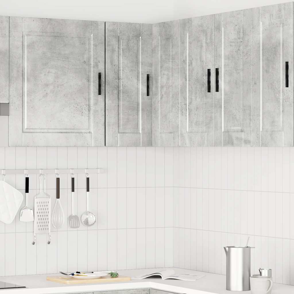 vidaXL Kitchen Wall Corner Cabinet "Porto" Concrete Grey Engineered Wood