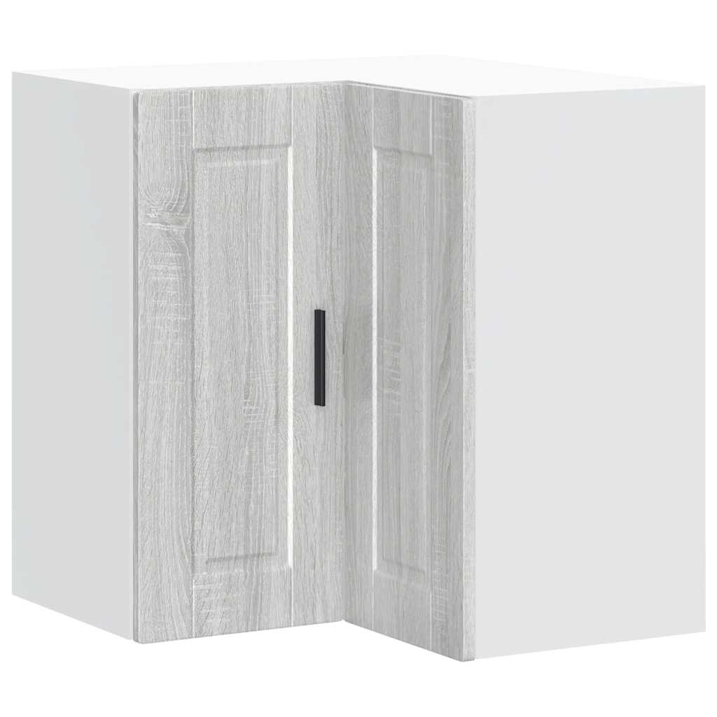 vidaXL Kitchen Wall Corner Cabinet "Porto" Grey Sonoma Engineered Wood