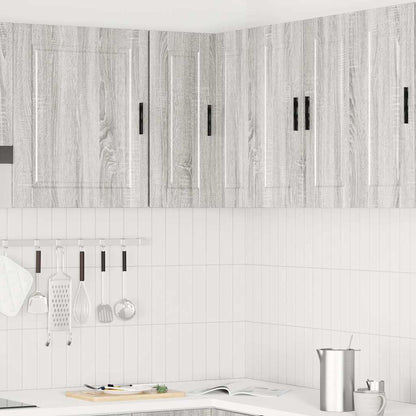 vidaXL Kitchen Wall Corner Cabinet "Porto" Grey Sonoma Engineered Wood