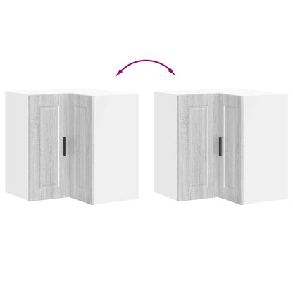 vidaXL Kitchen Wall Corner Cabinet "Porto" Grey Sonoma Engineered Wood
