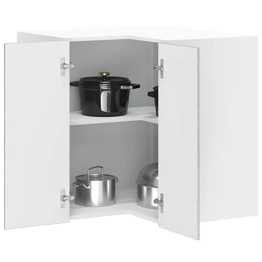 vidaXL Kitchen Wall Corner Cabinet "Porto" Grey Sonoma Engineered Wood