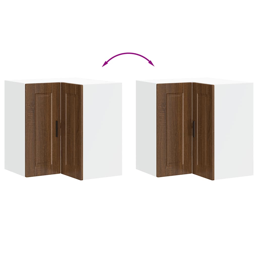 vidaXL Kitchen Wall Corner Cabinet "Porto" Brown Oak Engineered Wood