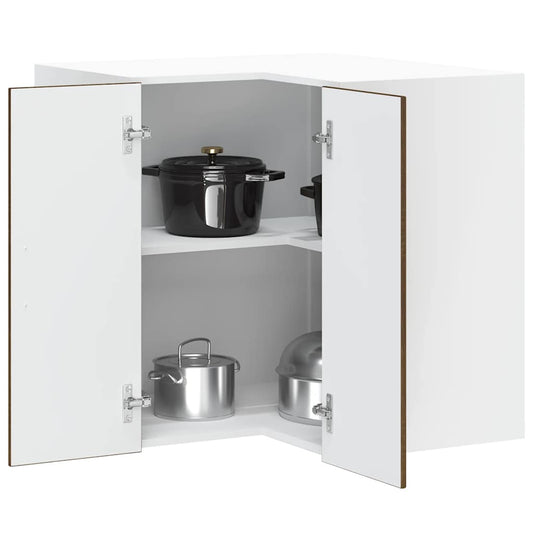 vidaXL Kitchen Wall Corner Cabinet "Porto" Brown Oak Engineered Wood