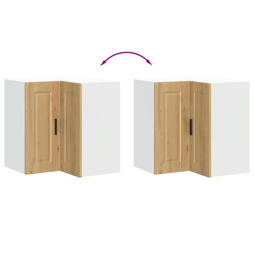 vidaXL Kitchen Wall Corner Cabinet "Porto" Artisan Oak Engineered Wood