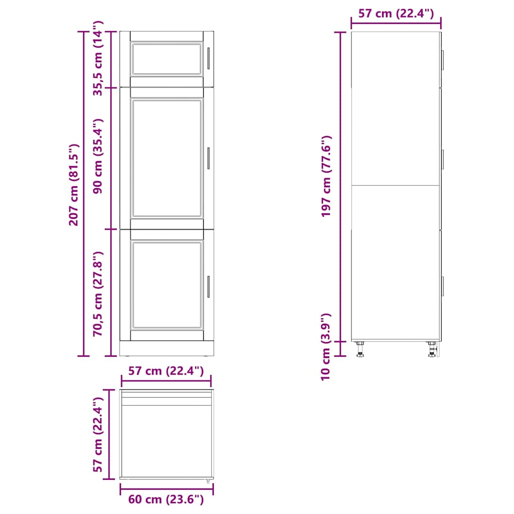 vidaXL Kitchen Cupboard "Porto" Old Wood Engineered Wood