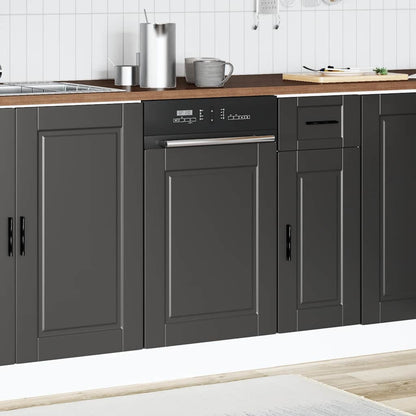 vidaXL Dishwasher Panel Porto Black 45x1,5x57 cm Engineered Wood
