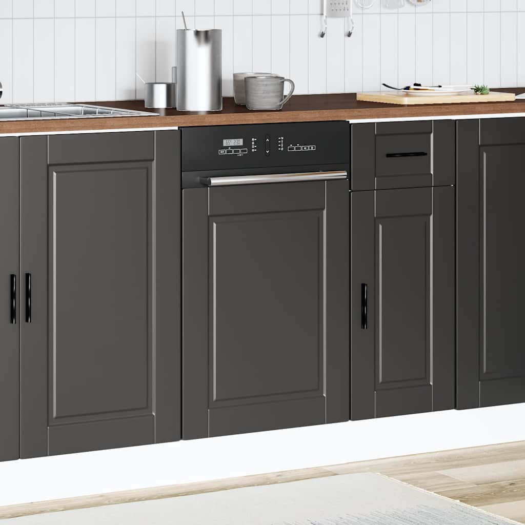 vidaXL Dishwasher Panel Porto Black 45x1,5x57 cm Engineered Wood