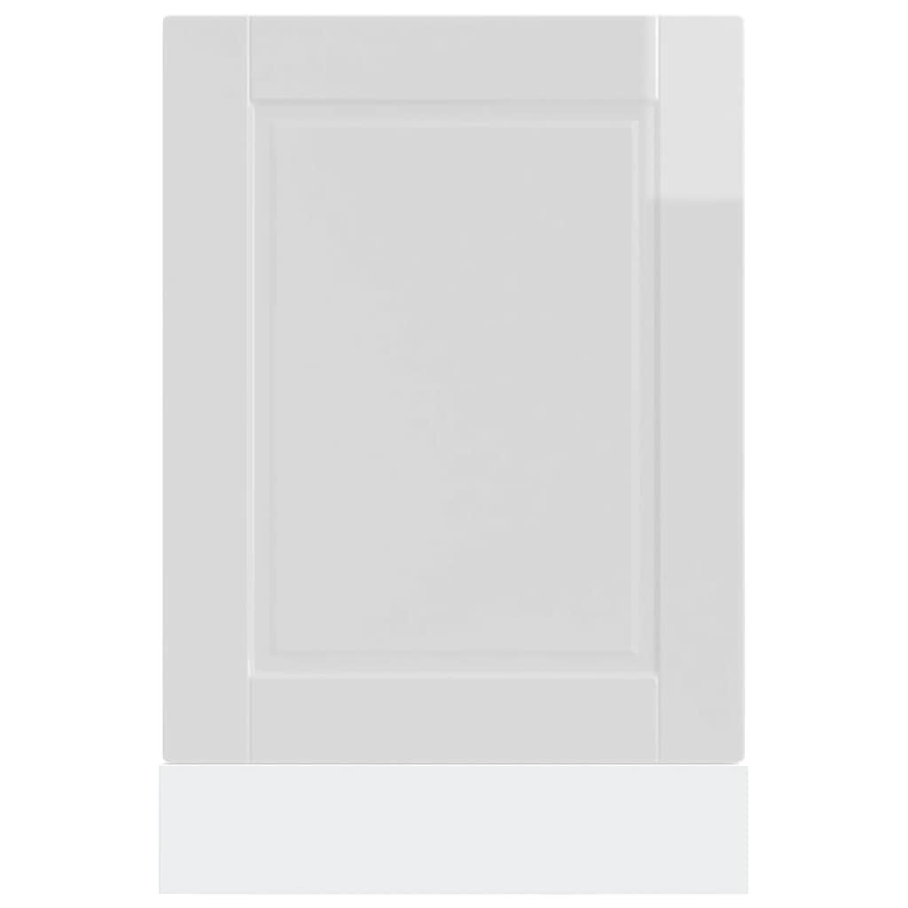 vidaXL Dishwasher Panel Porto High Gloss White 45x1,5x57 cm Engineered Wood